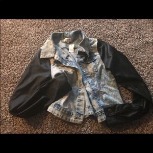 M.Michel jean jacket w/leather ♥️